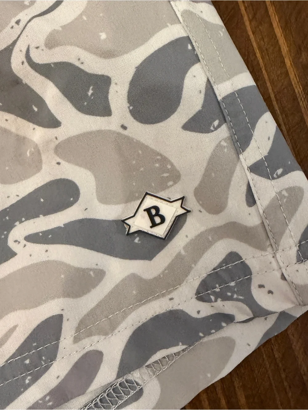 BURLEBO Grey and White Camo Athletic Shorts